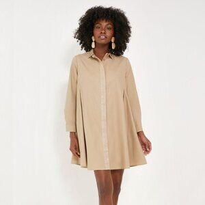 Tuckernuck Barcelona Beige Wren Shirt Dress Size Large